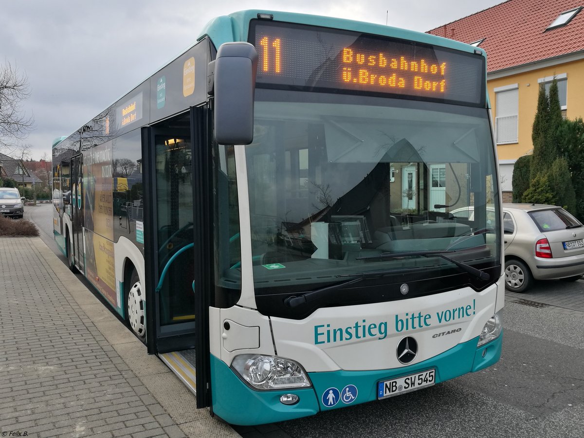 Mercedes Citaro III der Neubrandenburger Verkehrsbetriebe in Neubrandenburg am 30.12.2017