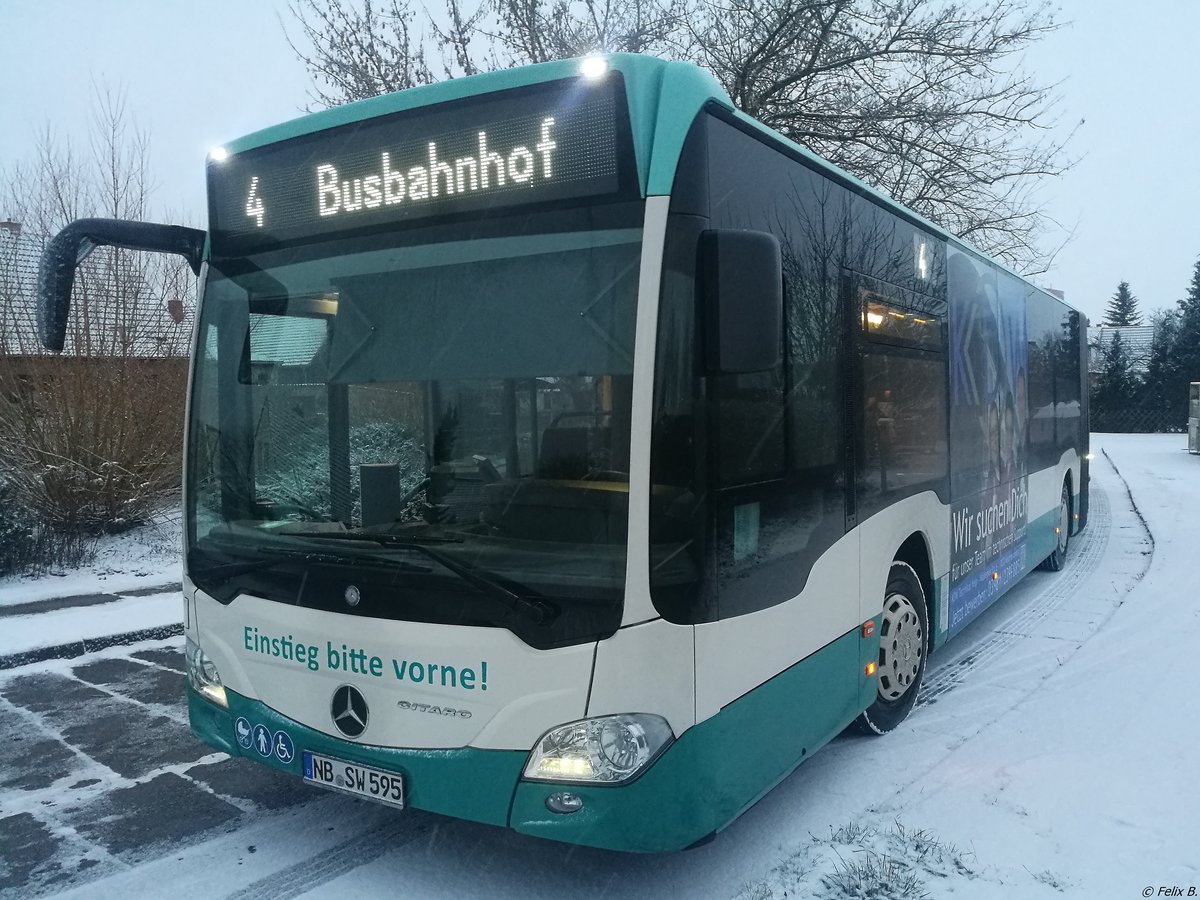 Mercedes Citaro III der Neubrandenburger Verkehrsbetriebe in Neubrandenburg am 07.02.2018 