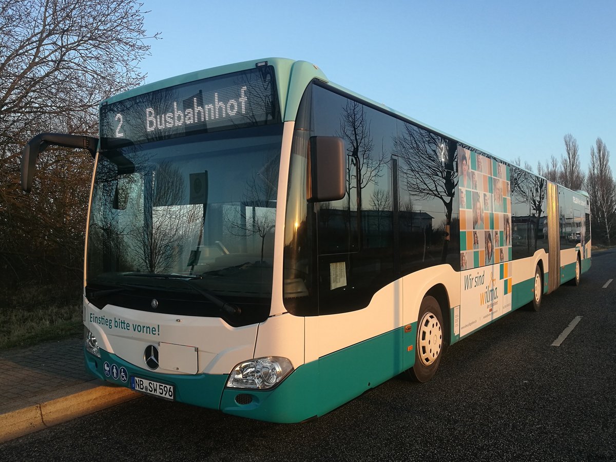 Mercedes Citaro III der Neubrandenburger Verkehrsbetriebe in Neubrandenburg am 19.02.2018