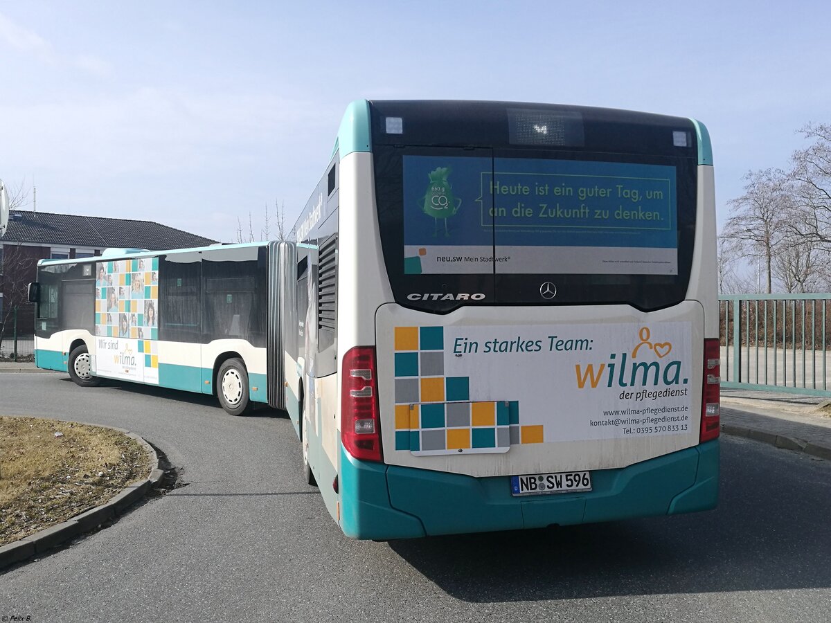 Mercedes Citaro III der Neubrandenburger Verkehrsbetriebe in Neubrandenburg am 24.03.2018