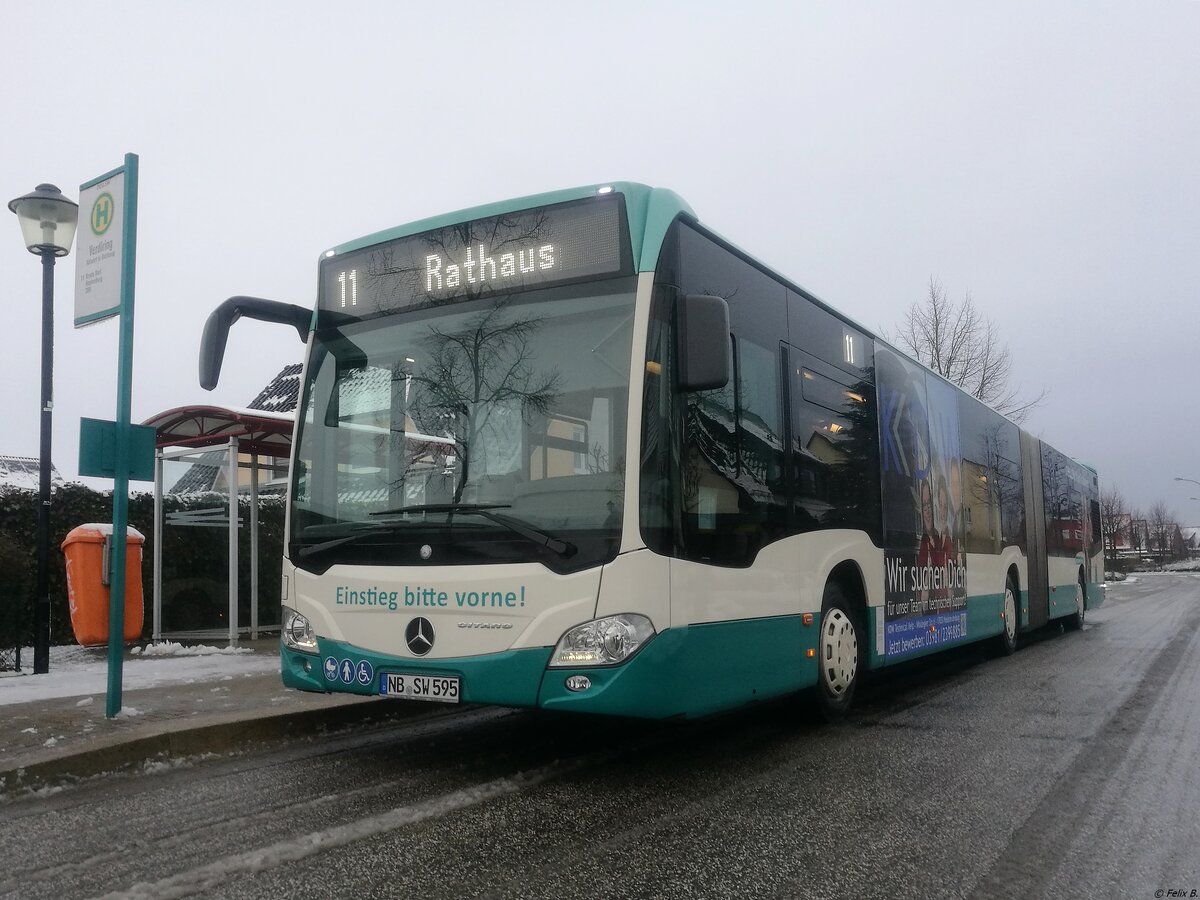 Mercedes Citaro III der Neubrandenburger Verkehrsbetriebe in Neubrandenburg am 29.03.2018
