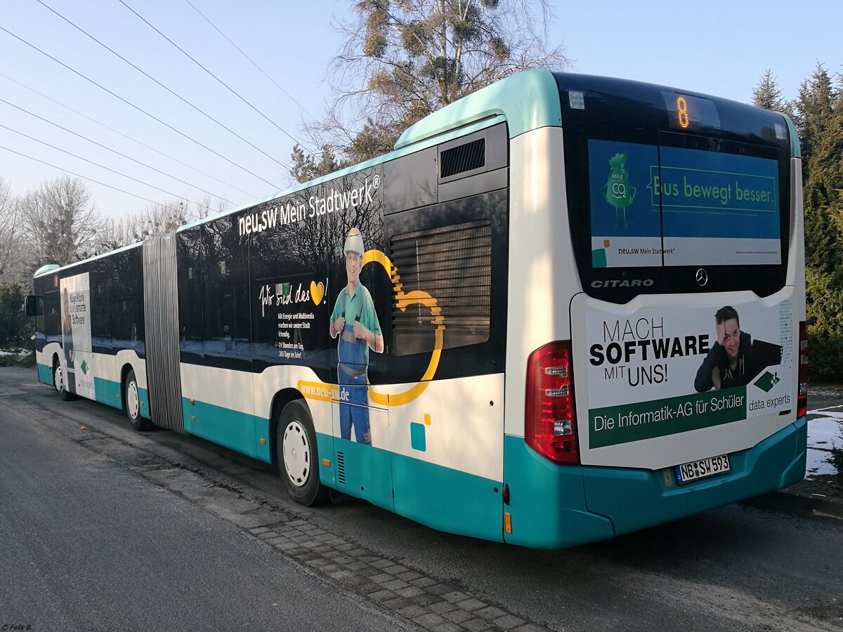 Mercedes Citaro III der Neubrandenburger Verkehrsbetriebe in Neubrandenburg am 09.02.2018