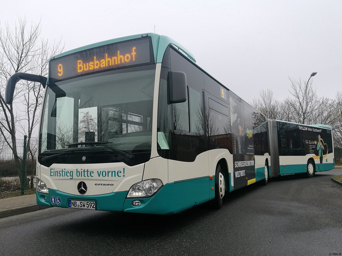 Mercedes Citaro III der Neubrandenburger Verkehrsbetriebe in Neubrandenburg am 17.02.2018
