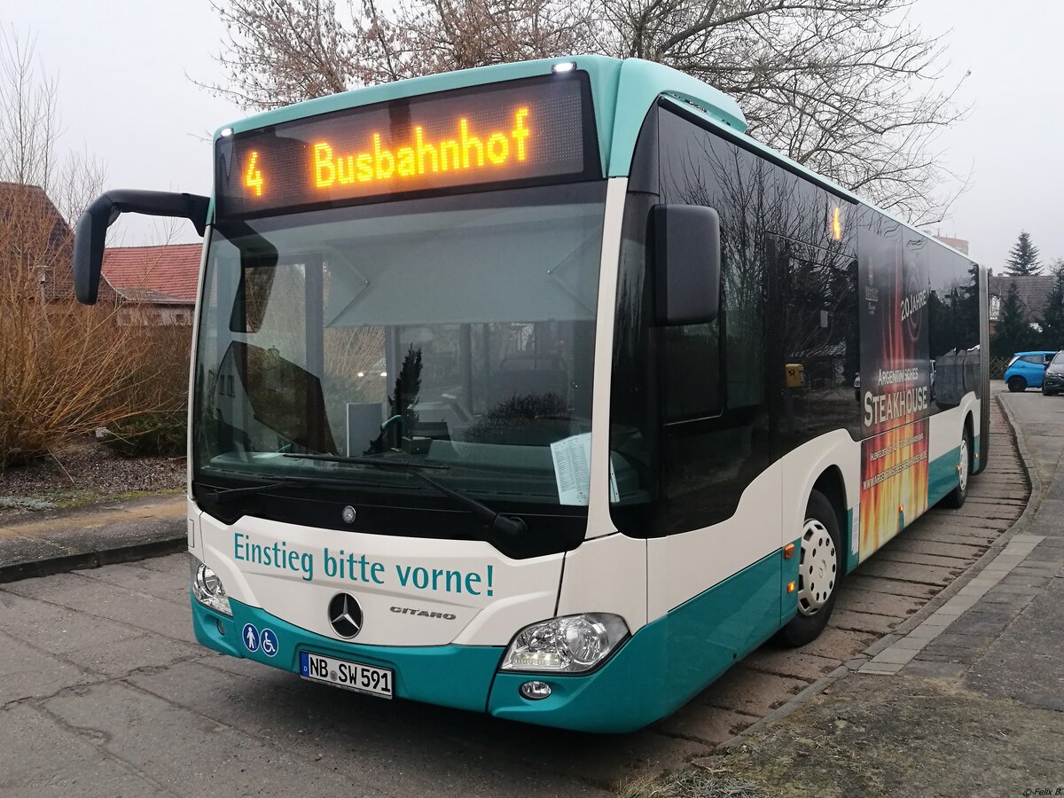 Mercedes Citaro III der Neubrandenburger Verkehrsbetriebe in Neubrandenburg am 15.02.2018