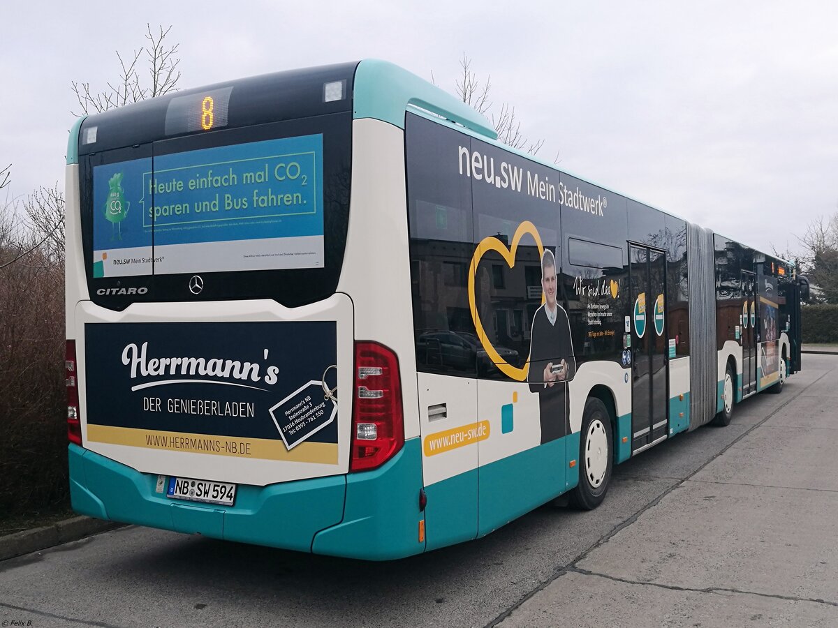 Mercedes Citaro III der Neubrandenburger Verkehrsbetriebe in Neubrandenburg am 17.02.2018