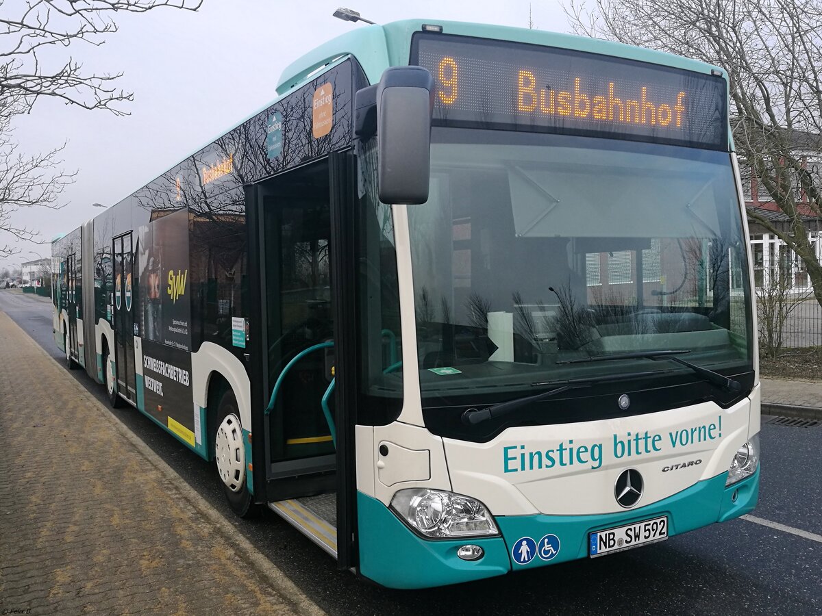 Mercedes Citaro III der Neubrandenburger Verkehrsbetriebe in Neubrandenburg am 17.02.2018