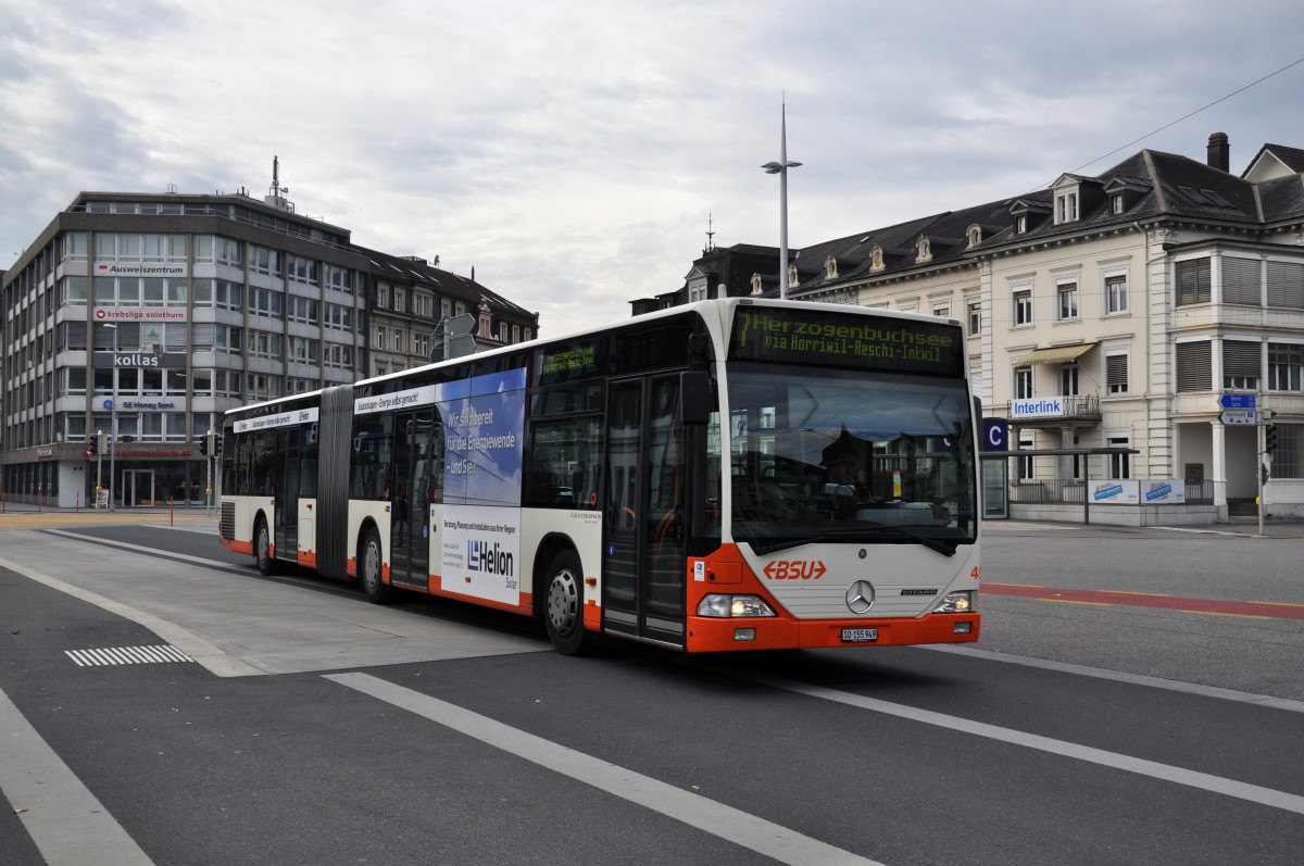 Mercedes Citaro mit der Betriebsnummer 49 auf der Linie 7 beim Bahnhof Soloturn. Die Aufnahme stammt vom 08.11.2012.
