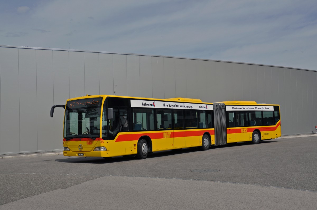 Mercedes Citaro mit der Betriebsnummer 53 beim Depot Hüslimatt. Die Aufnahme stammt vom 21.05.2014.