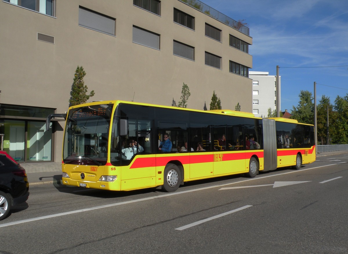 Mercedes Citaro mit der Betriebsnummer 55 whrend eines Busersatz auf der Linie 10. Die Aufnahme stammt vom 19.10.2013.