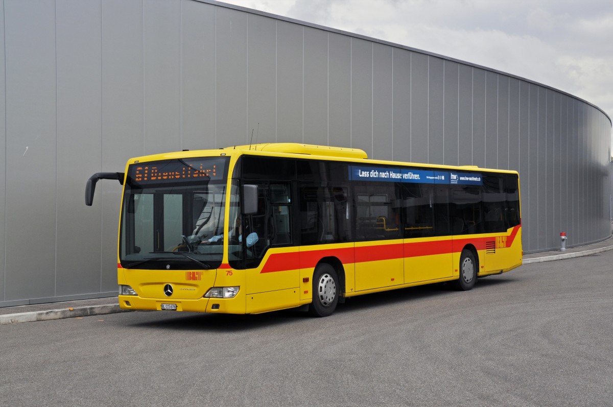 Mercedes Citaro mit der Betriebsnummer 75 beim Depot Hüslimatt. Die Aufnahme stammt vom 16.05.2014.
