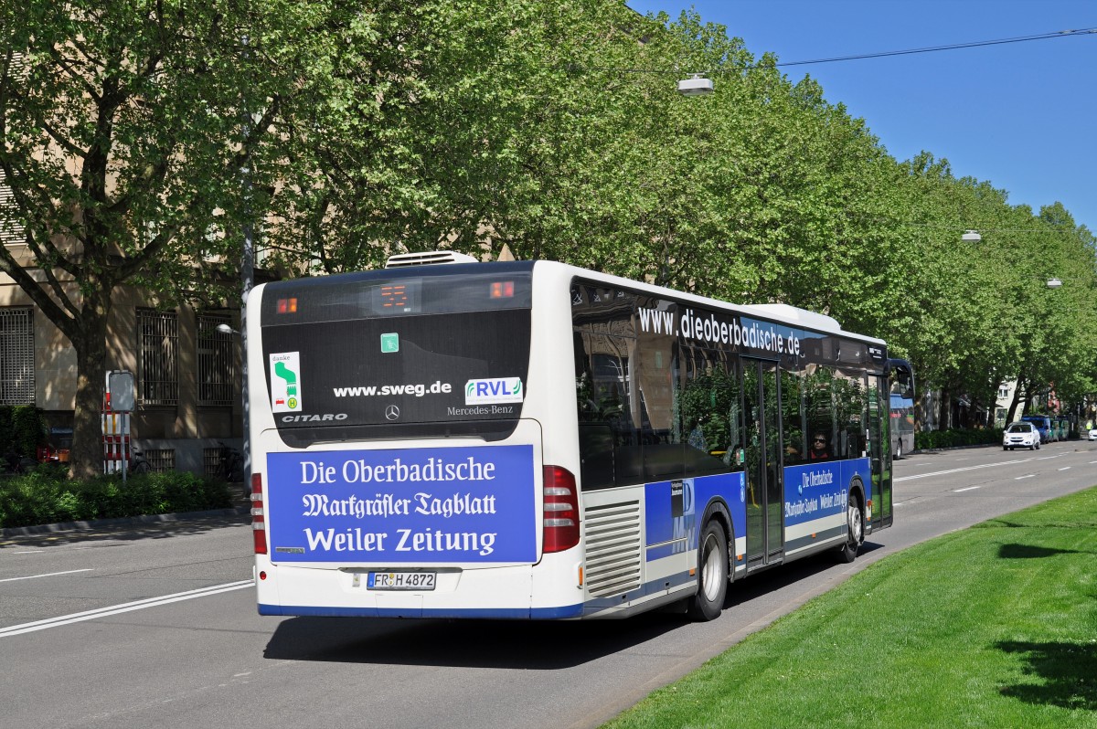 Mercedes Citaro von SWEG auf der Linie 55 fährt Richtung Knadern. Die Aufnahme stammt vom 06.05.2015.