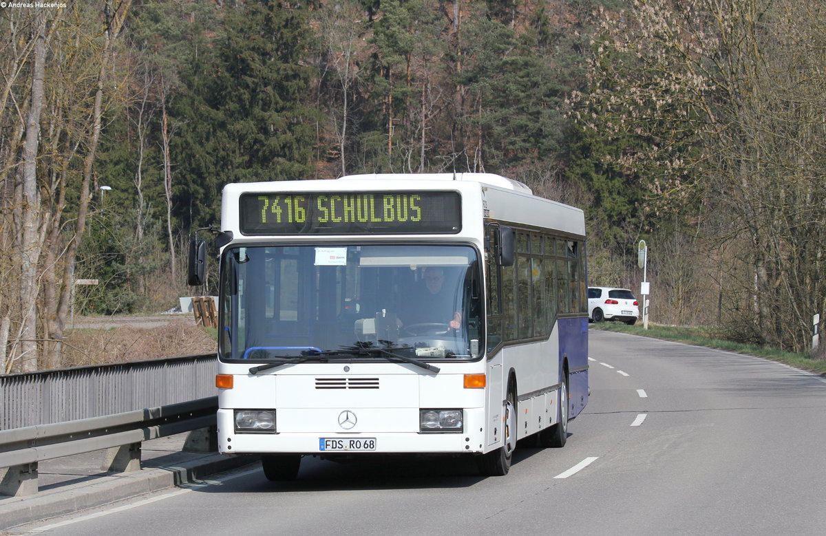 Mercedes O 405N als 7416 Schulbus bei Neckarhausen 14.3.14