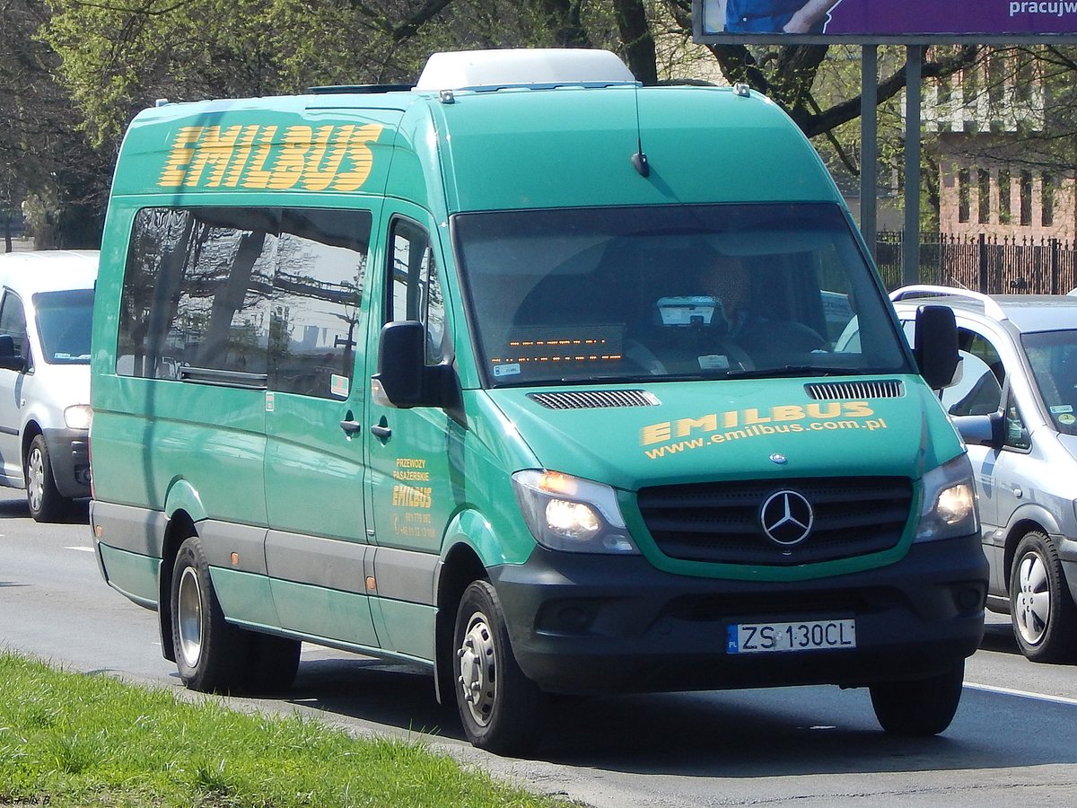 Mercedes Sprinter von Emilbus aus Polen in Stettin am 18.04.2018