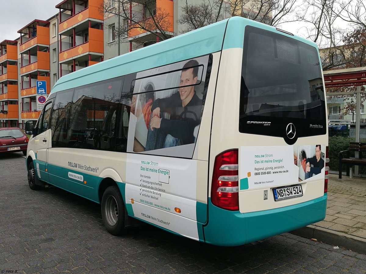 Mercedes Sprinter der Neubrandenburger Verkehrsbetriebe in Neubrandenburg am 30.12.2017