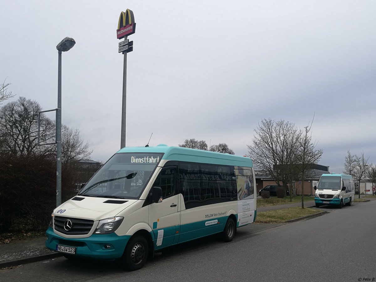 Mercedes Sprinter der Neubrandenburger Verkehrsbetriebe in Neubrandenburg am 30.12.2017