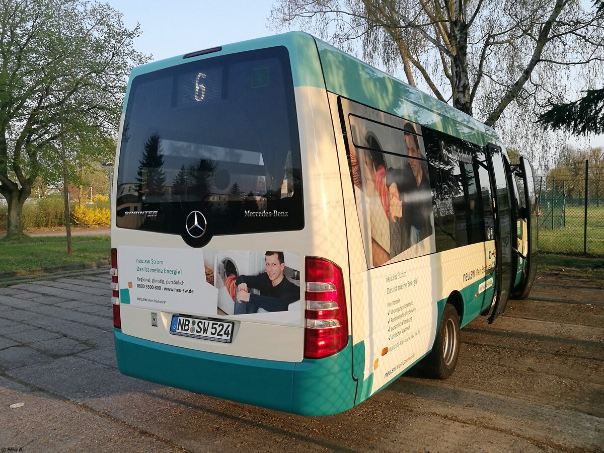 Mercedes Sprinter der Neubrandenburger Verkehrsbetriebe in Neubrandenburg am 22.04.2018