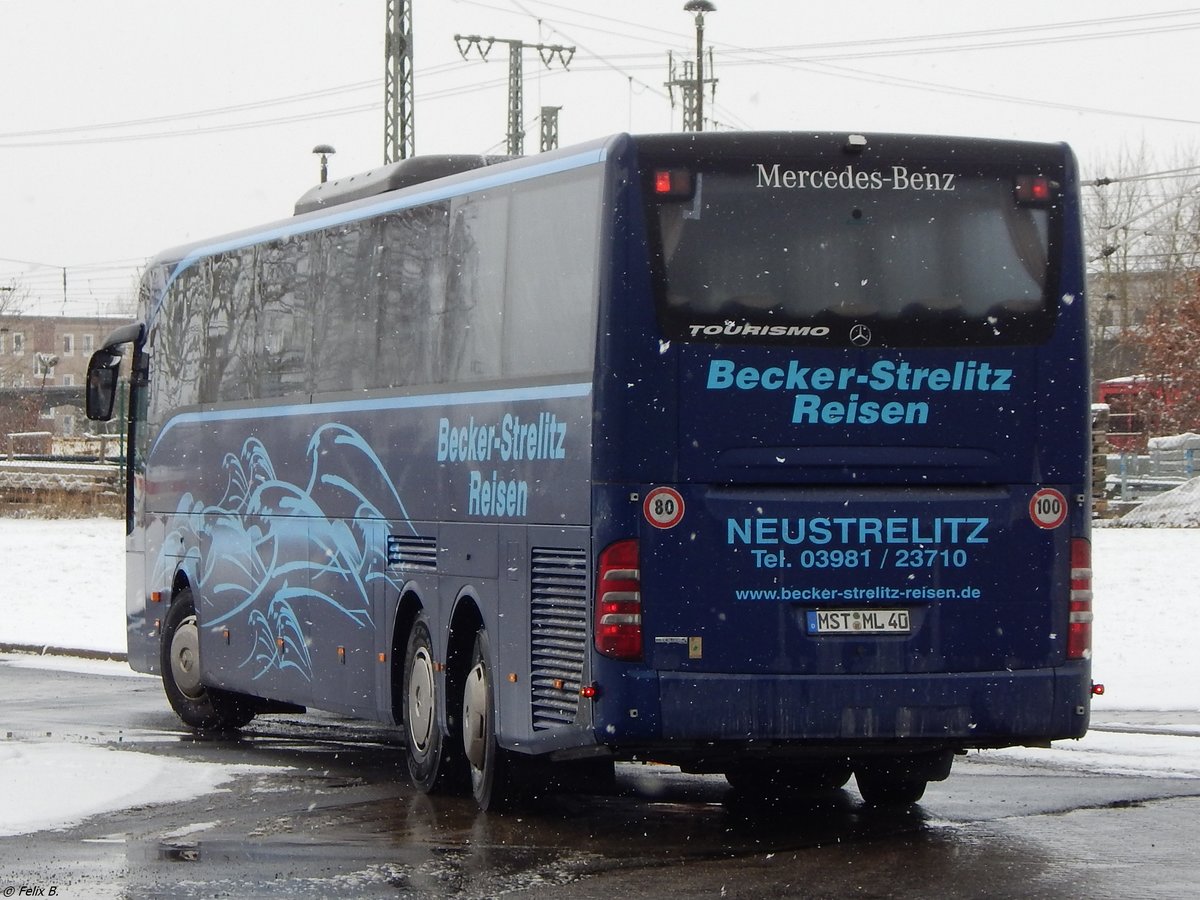 Mercedes Tourismo von Becker-Strelitz Reisen aus Deutschland in Neubrandenburg am 25.02.2018