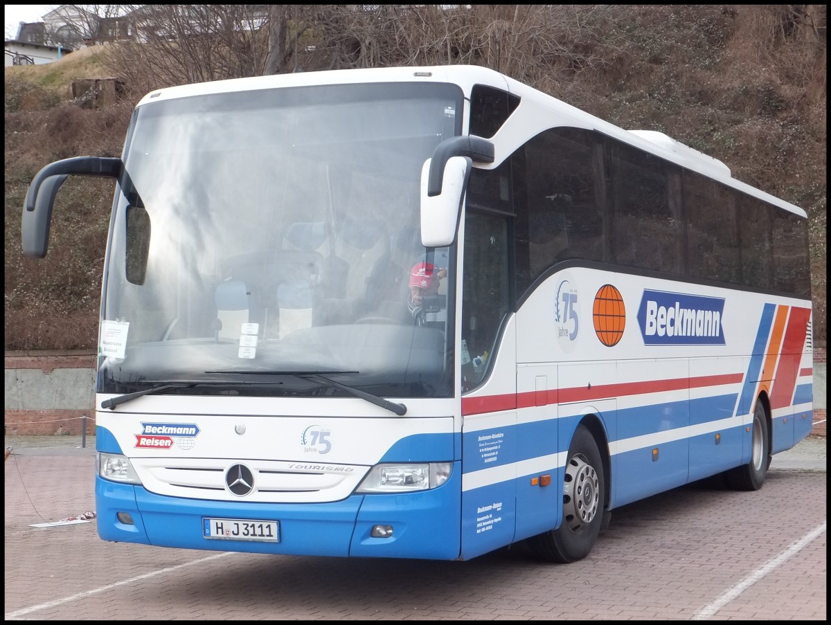 Mercedes Tourismo von Beckmann Reisen aus Deutschland im Stadthafen Sassnitz am 15.02.2014