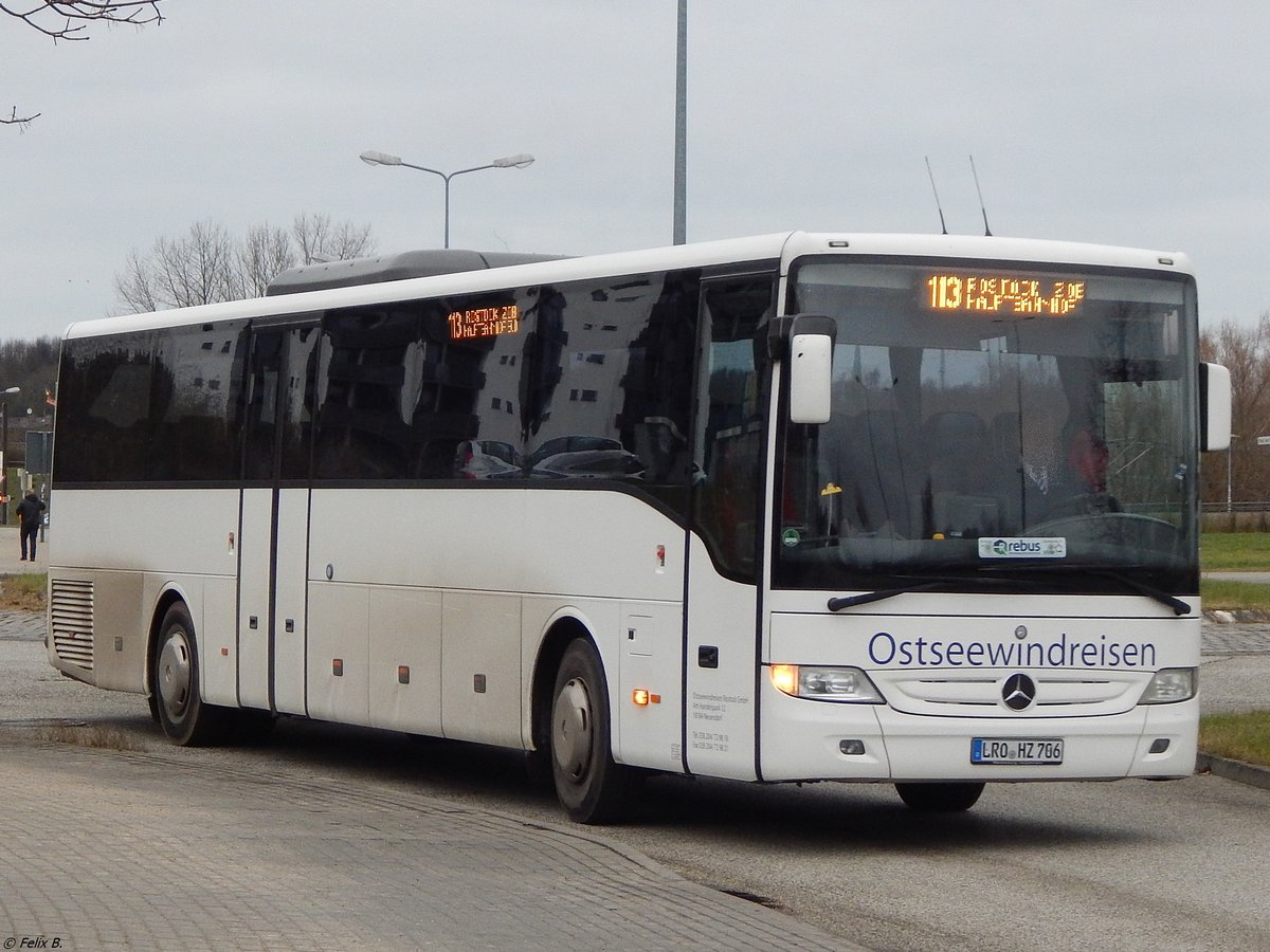 Mercedes Tourismo von Ostseewindreisen (ex Rabastens-Tourisme/F) aus Deutschland in Rostock am 25.01.2018