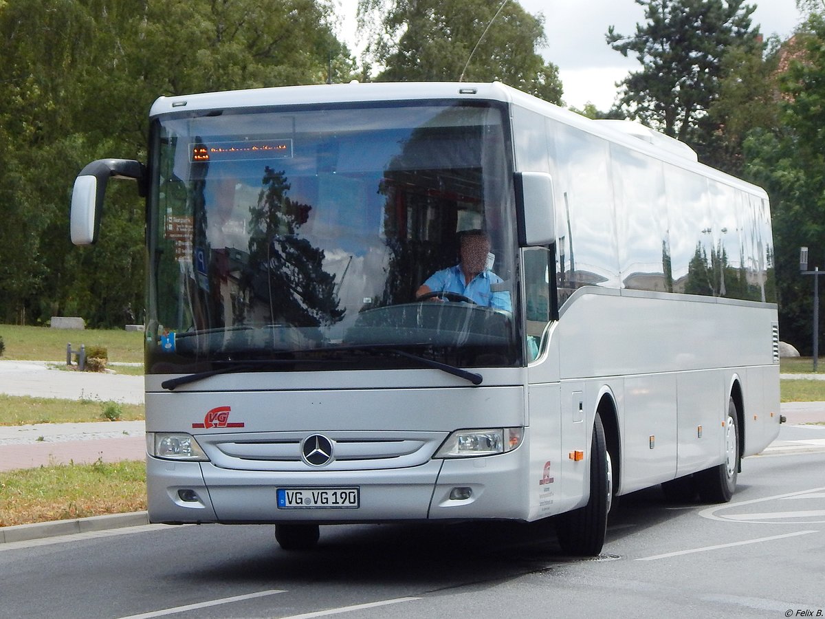 Mercedes Tourismo RH der Anklamer Verkehrsgesellschaft in Greifswald am 10.08.2018