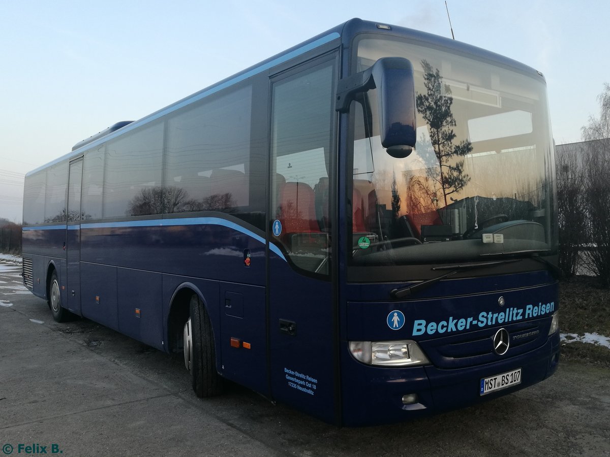 Mercedes Tourismo RH von Becker-Strelitz-Reisen aus Deutschland in Neubrandenburg am 09.02.2017