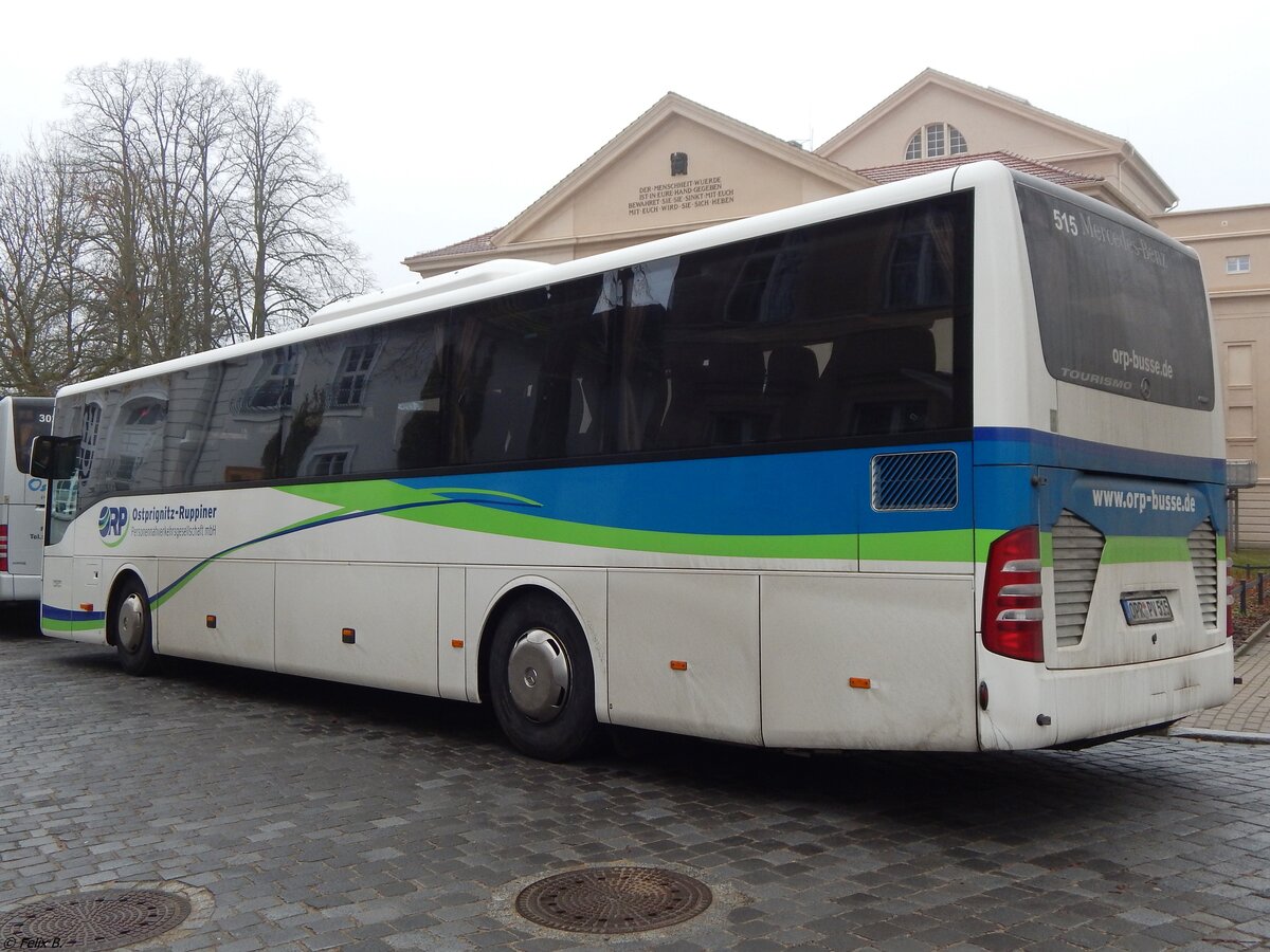 Mercedes Tourismo RH der Ostprignitz-Ruppiner Personenverkehrsgesellschaft in Neustrelitz am 18.12.2018