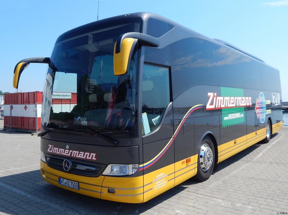 Mercedes Tourismo von Zimmermann aus Deutschland im Stadthafen Sassnitz am 05.07.2015
