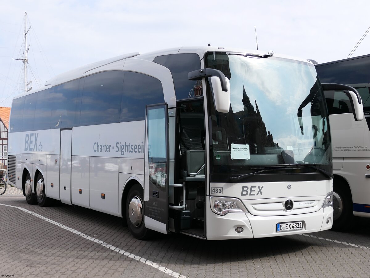 Mercedes Travego von BEX aus Deutschland in Stralsund am 05.09.2021