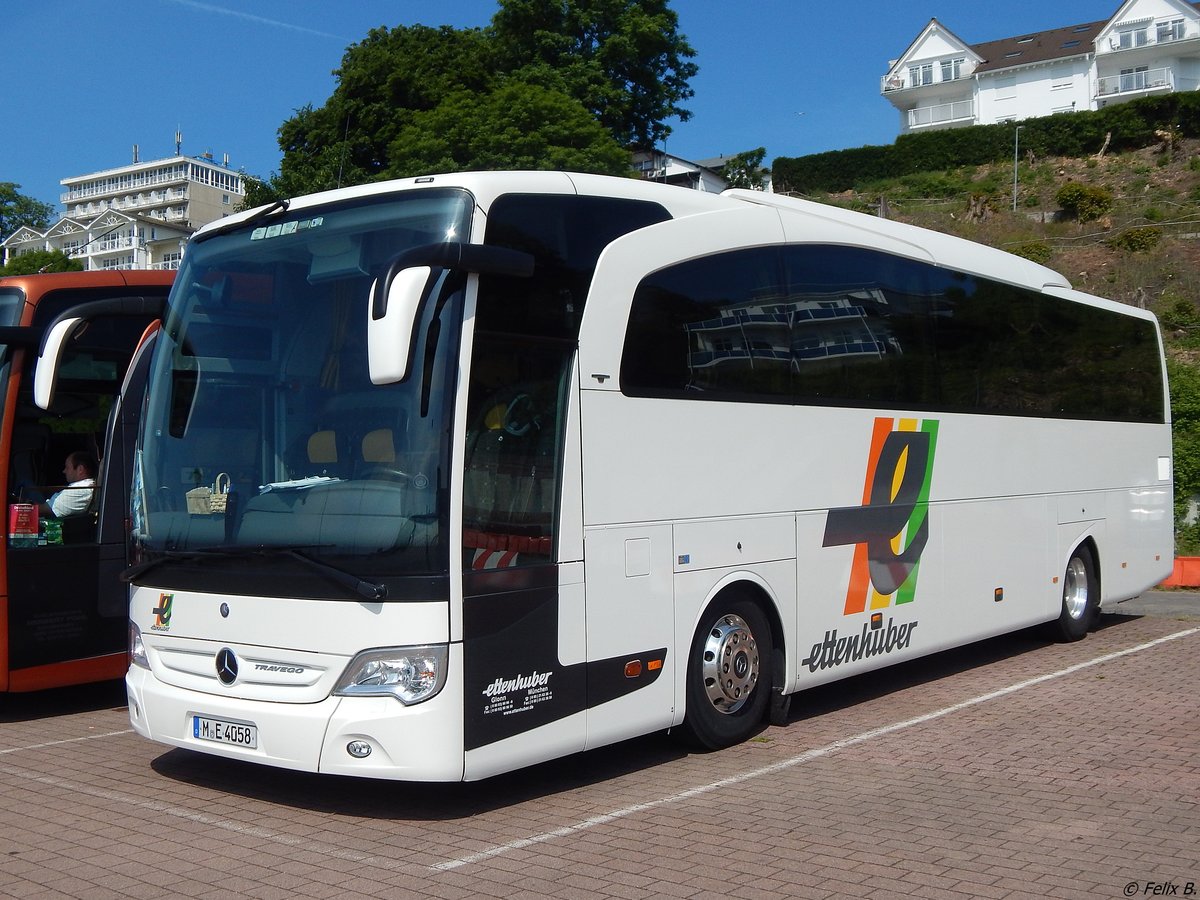 Mercedes Travego von Ettenhuber aus Deutschland im Stadthafen Sassnitz am 11.06.2017
