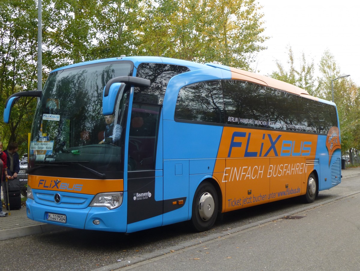 Mercedes Travego  FlixBus - Baumann , Karlsruhe HBf 25.10.2013