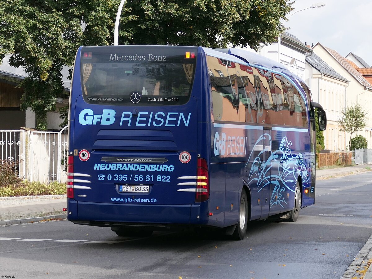 Mercedes Travego von GFB-Reisen aus Deutschland in Neubrandenburg am 10.10.2020