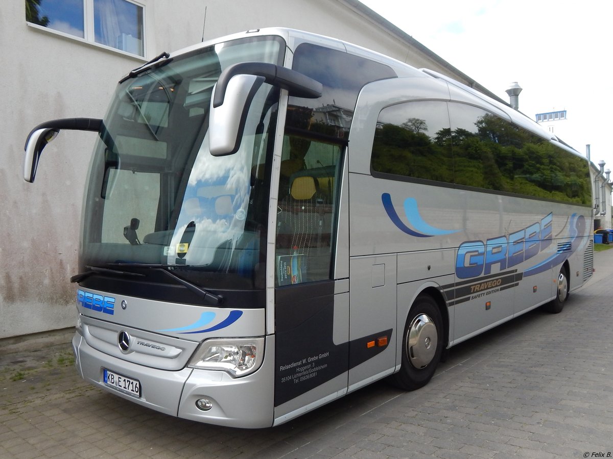 Mercedes Travego von Grebe aus Deutschland im Stadthafen Sassnitz am 24.05.2015