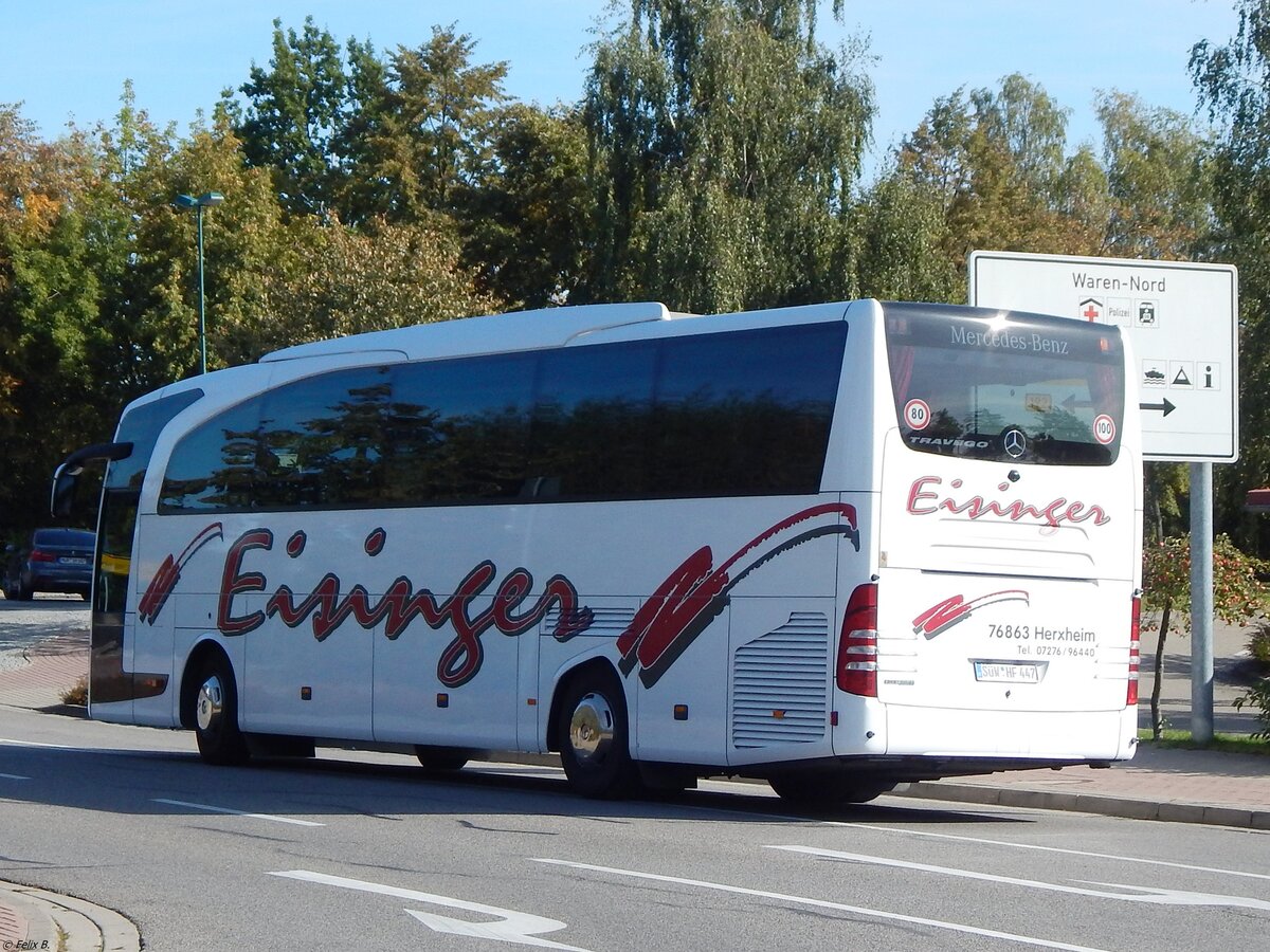 Mercedes Travego von Hetzler aus Deutschland (ex Eisinger Reisen/D) in Waren am 23.09.2019