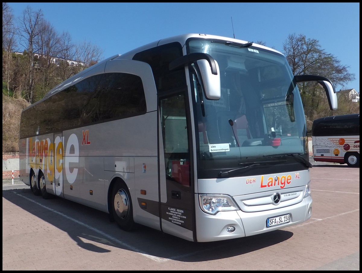 Mercedes Travego von Klange Reisen aus Deutschland im Stadthafen Sassnitz am 04.05.2013