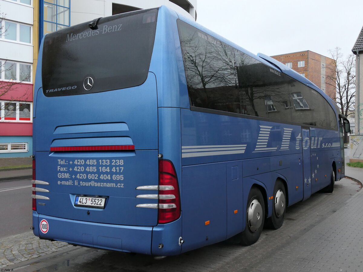 Mercedes Travego von Litour aus Tschechien in Neubrandenburg am 29.02.2020