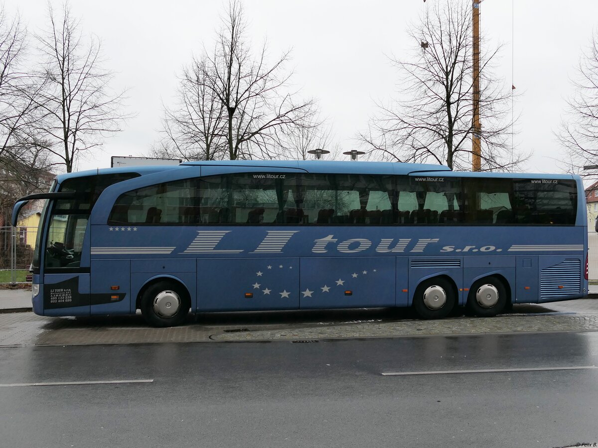 Mercedes Travego von Litour aus Tschechien in Neubrandenburg am 29.02.2020