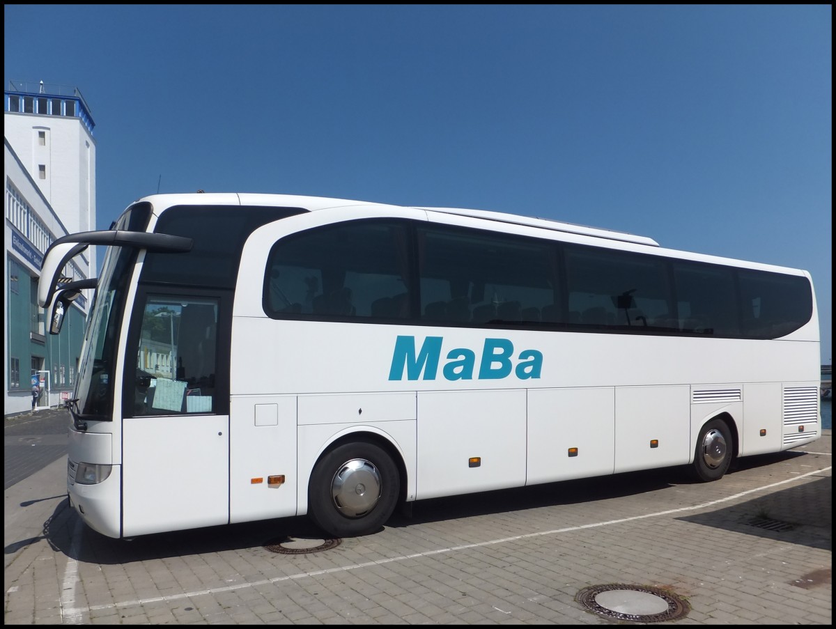 Mercedes Travego von MaBa aus Deutschland im Stadthafen Sassnitz am 08.06.2013
