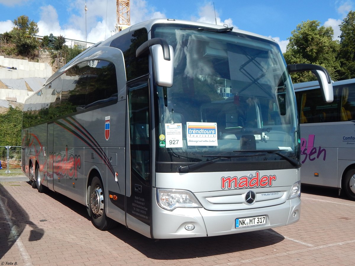 Mercedes Travego von Mader aus Deutschland im Stadthafen Sassnitz am 15.09.2018