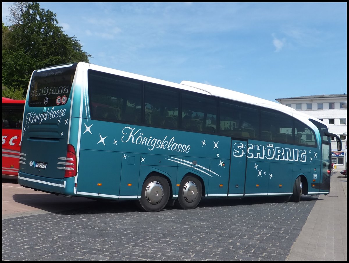 Mercedes Travego von Schörnig aus Deutschland im Stadthafen Sassnitz am 17.05.2014