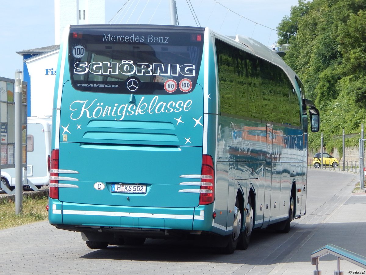 Mercedes Travego von Schörnig aus Deutschland im Stadthafen Sassnitz am 17.07.2015