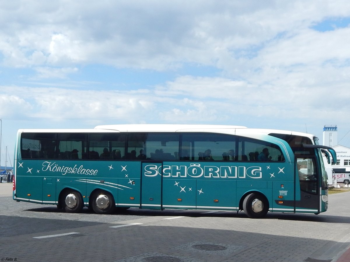 Mercedes Travego von Schörnig aus Deutschland im Stadthafen Sassnitz am 17.07.2015