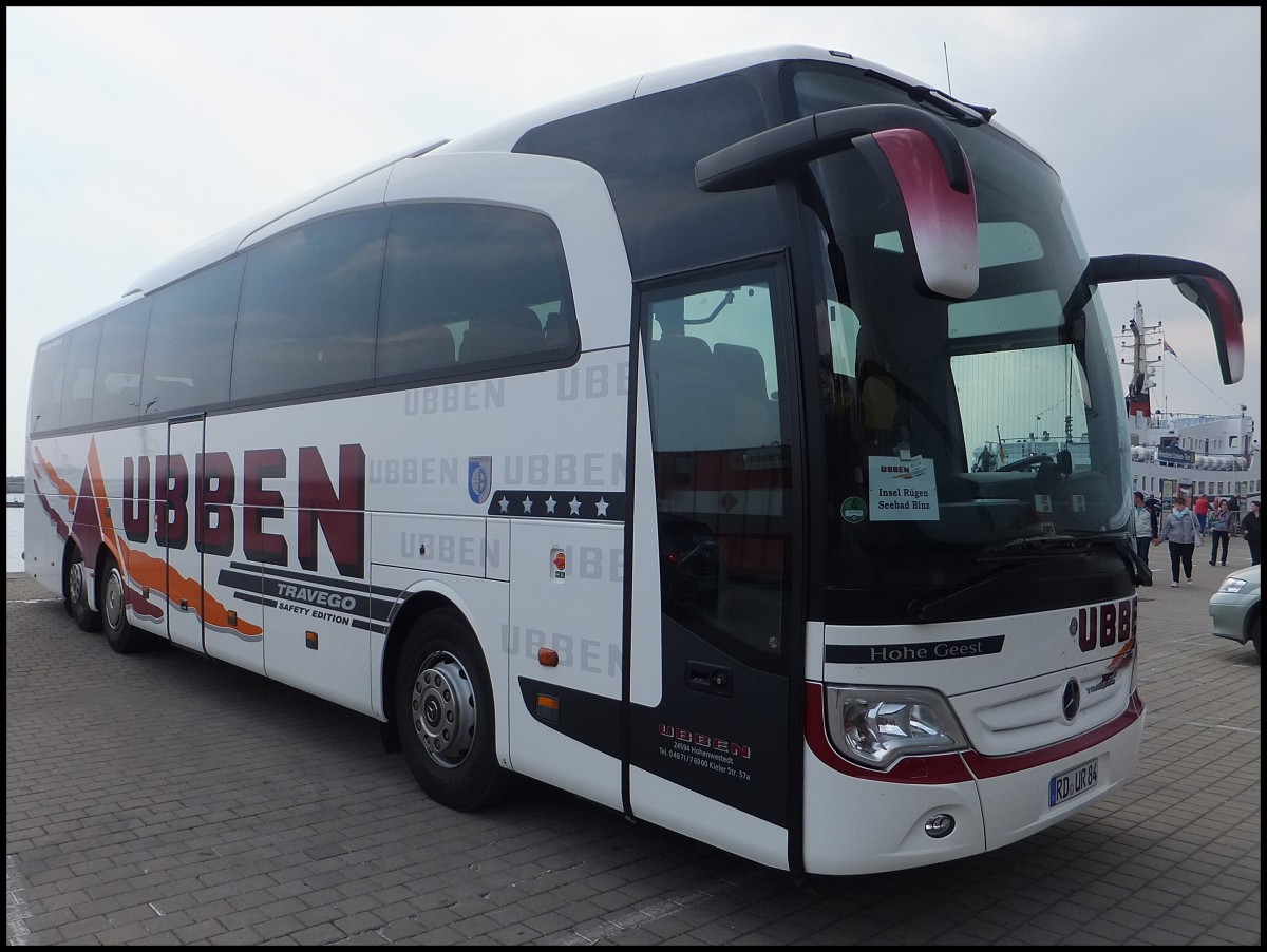 Mercedes Travego von Ubben aus Deutschland im Stadthafen Sassnitz am 09.05.2013