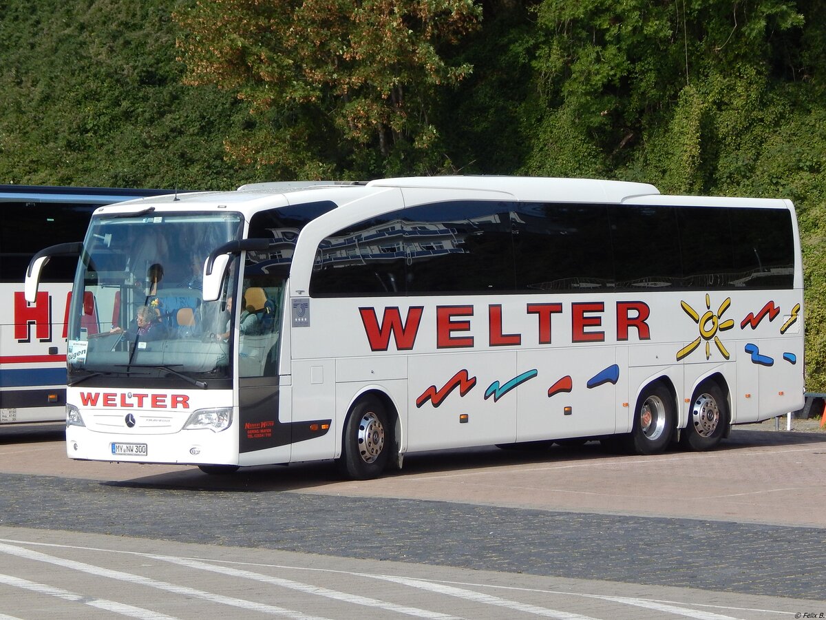 Mercedes Travego von Welter aus Deutschland im Stadthafen Sassnitz am 28.09.2019