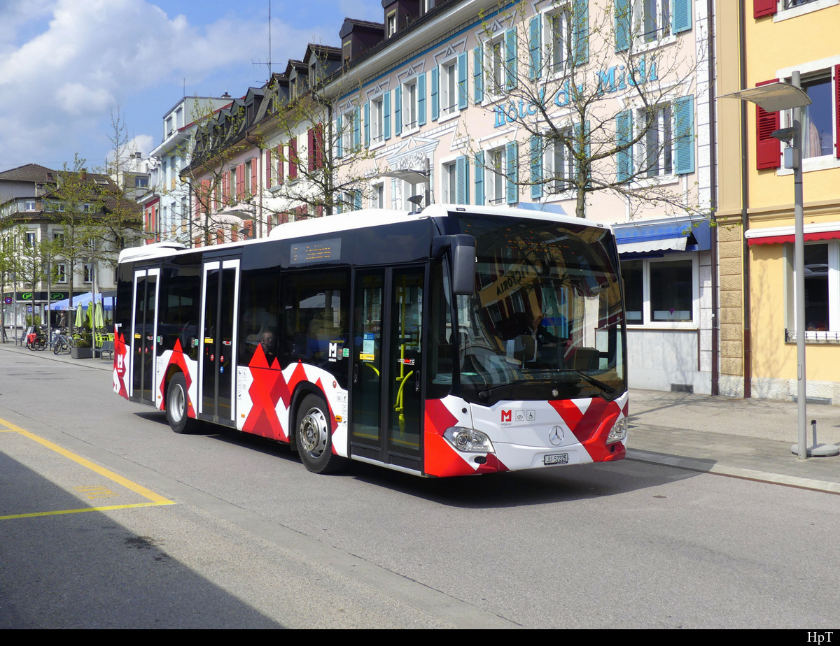MOBIJU ( Postauto ) - Mercedes Citaro JU 52225 unterwegs in Delémont am 15.04.2022
