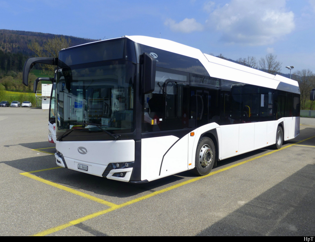 MOBIJU ( Postauto ) - Solaris Urbino 12   JU 36618 in Develier am 15.04.2022