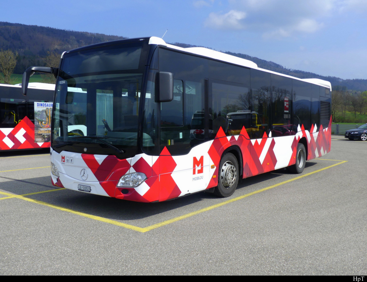 MOBIJU ( Postauto ) - Mercedes Citaro JU 53052 in Develier am 15.04.2022