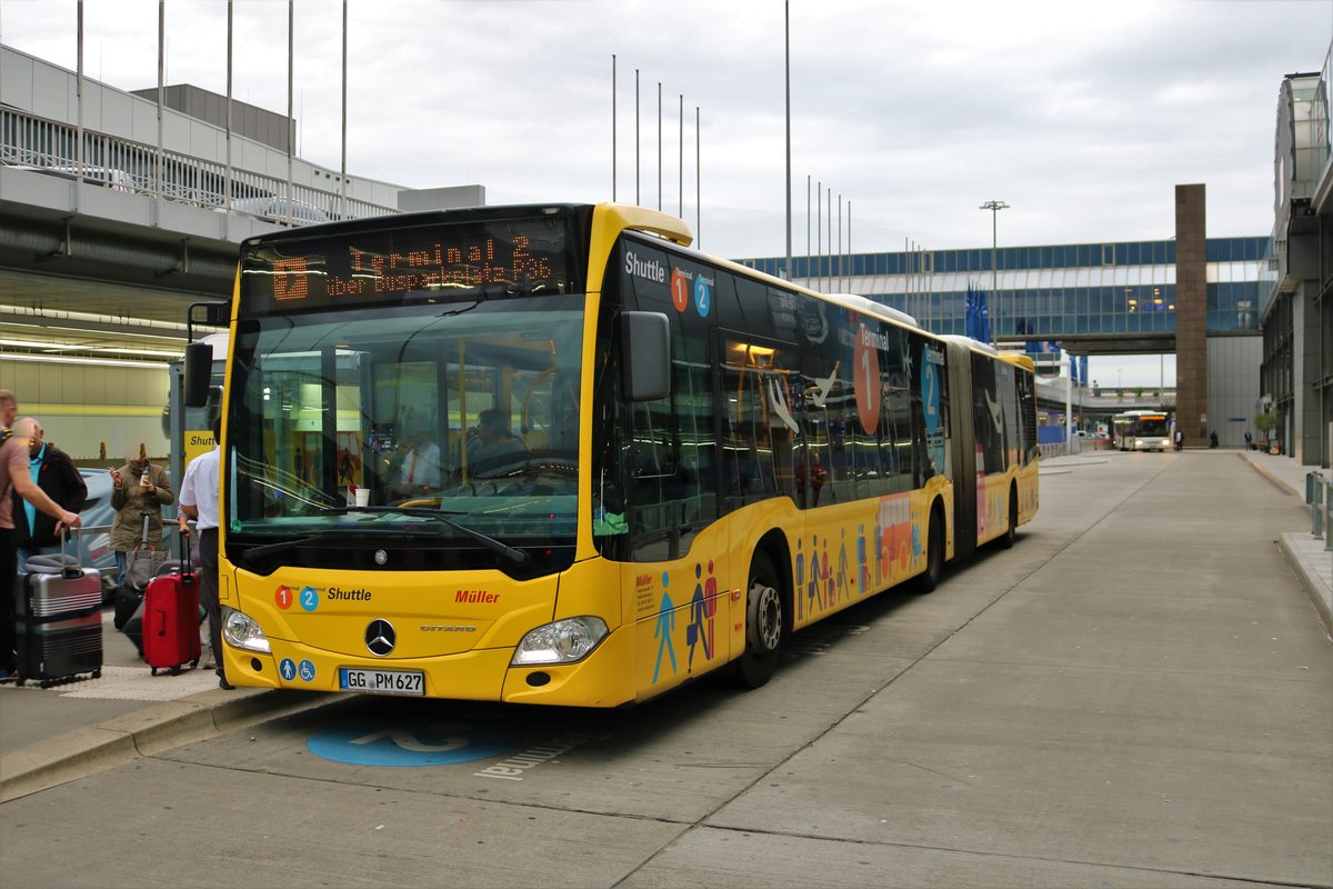 Müller Riedstadt Mercedes Benz Citaro 2 G Terminal Shuttle am 15.10.19 am Frankfurter Flughafen 
