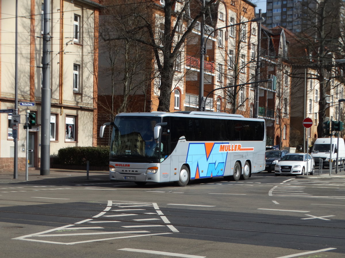 Müller Riedstadt Setra Reisebus am 04.03.17 in Frankfurt am Main 