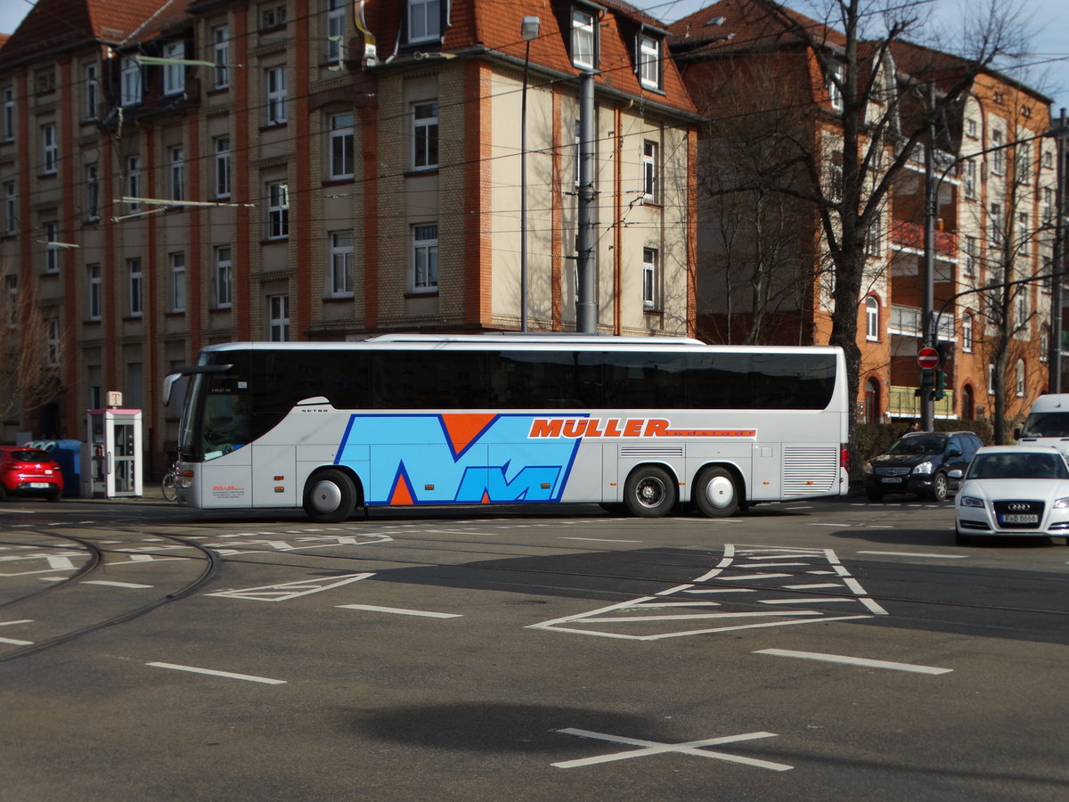 Müller Riedstadt Setra Reisebus am 04.03.17 in Frankfurt am Main