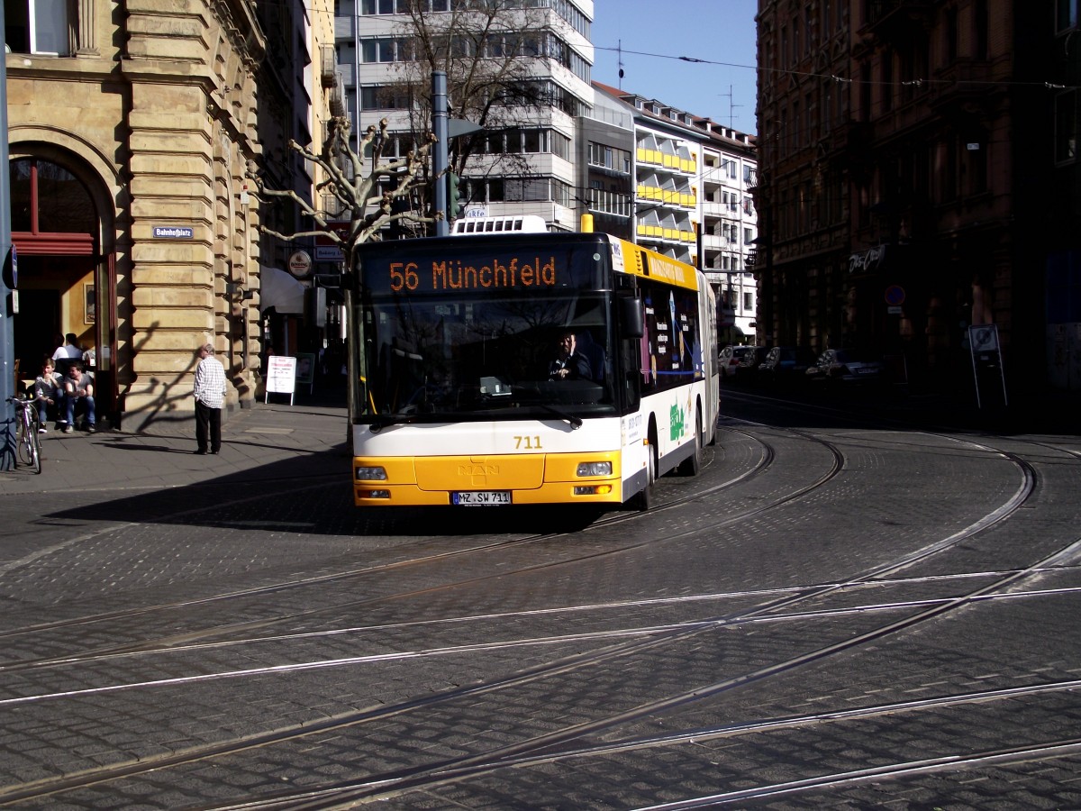 MVG MAN der 2. Generation 711 in Mainz auf der 56 in Mainz am 20.03.14